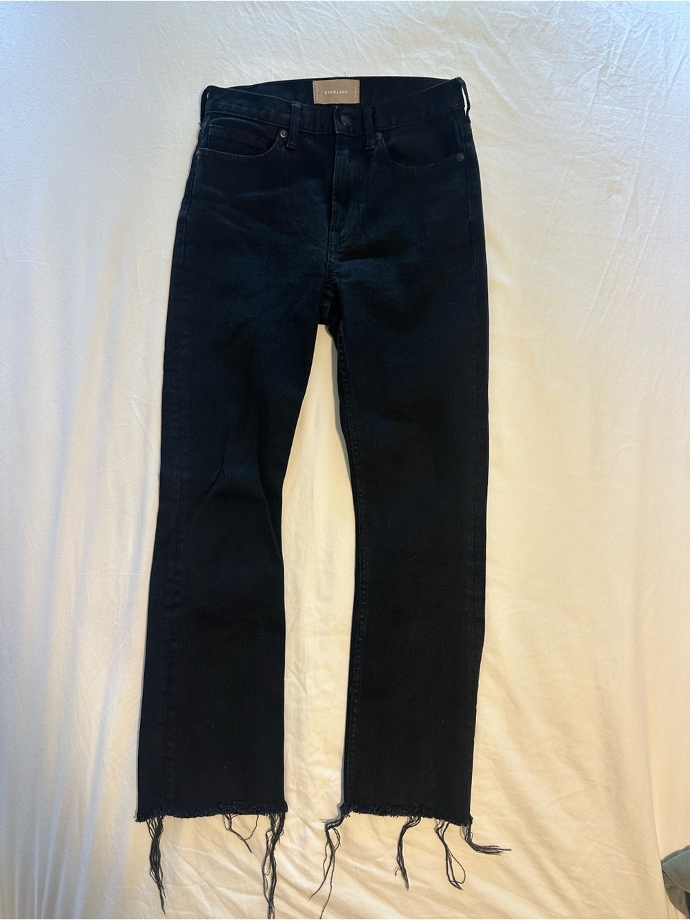 Everlane Black Straight Jeans with Raw Hem - size 25